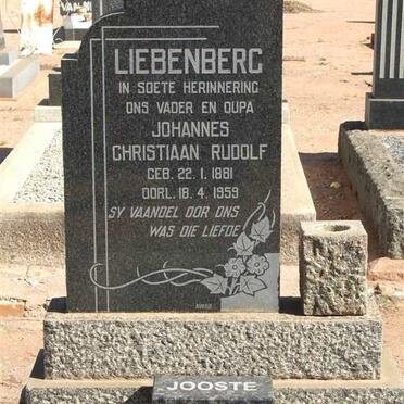 LIEBENBERG Johannes Christiaan Rudolph 1881-1959 :: JOOSTE Miems 1917-2005