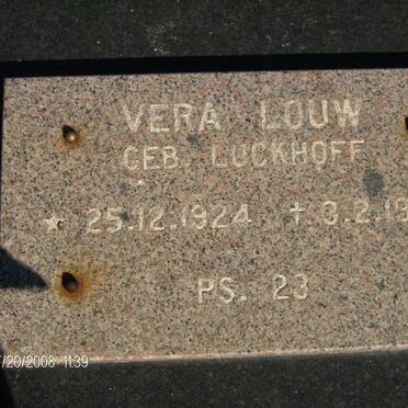 LUCKHOFF Austin John 1891-1975 &amp; Anna Francina Petronella 1899-1985 :: LOUW Vera nee LUCKHOFF 1924-1994