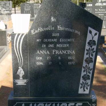 LUCKHOFF Anna Francina 1922-1972