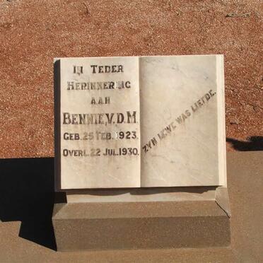 MERWE Bennie, v.d. 1923-1930