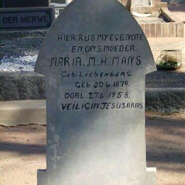 MANS Maria M.H. nee LIEBENBERG 1879-1958