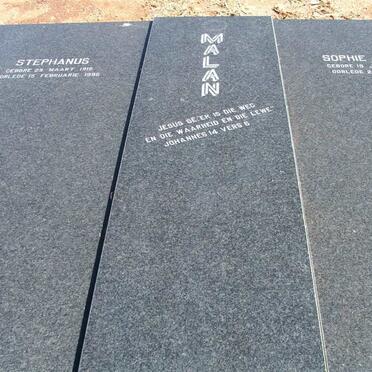 MALAN Stephanus 1915-1996 &amp; Sophie Verena 1915-1996