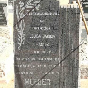 MARITZ Louisa Jacoba nee BURGER 1890-1969