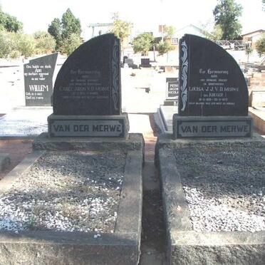 MERWE Carel Aron, v.d.1872-1959 &amp; Louisa J.J. KRUGER 1881-1972