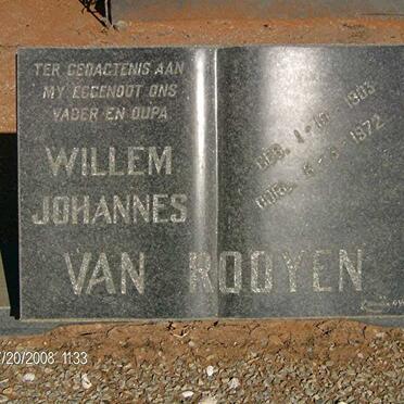 ROOYEN Willem Johannes, van 1903-1972
