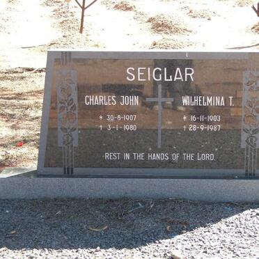 SEIGLAR Charles John 1907-1980 &amp; Wilhelmina T. 1903-1987