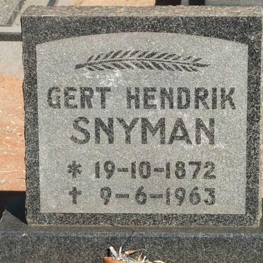 SNYMAN Gert Hendrik 1872-1963