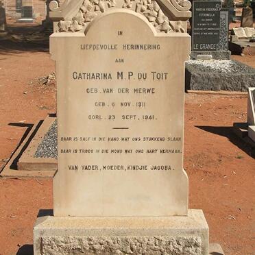 TOIT Catharina M.P., du nee VAN DER MERWE 1911-1941