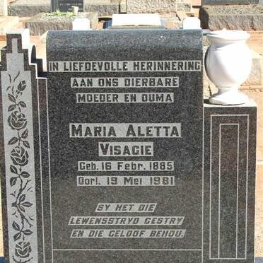 VISAGIE Maria Aletta 1885-1981