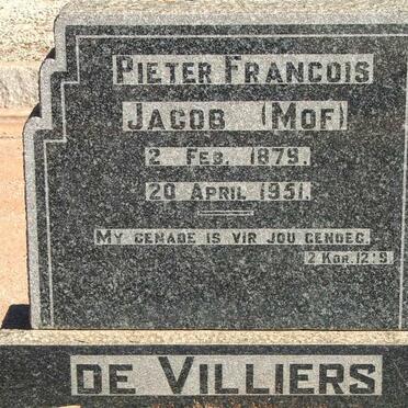 VILLIERS Pieter Francois Jacob, de 1879-1951