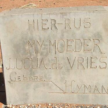 VRIES Lucua, de nee HYMAN