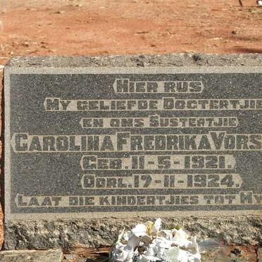 VORSTER Carolina Fredrika 1921-1924