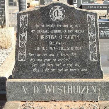 WESTHUIZEN Christina Elizabeth, v.d. nee VIVIERS 1874-1953