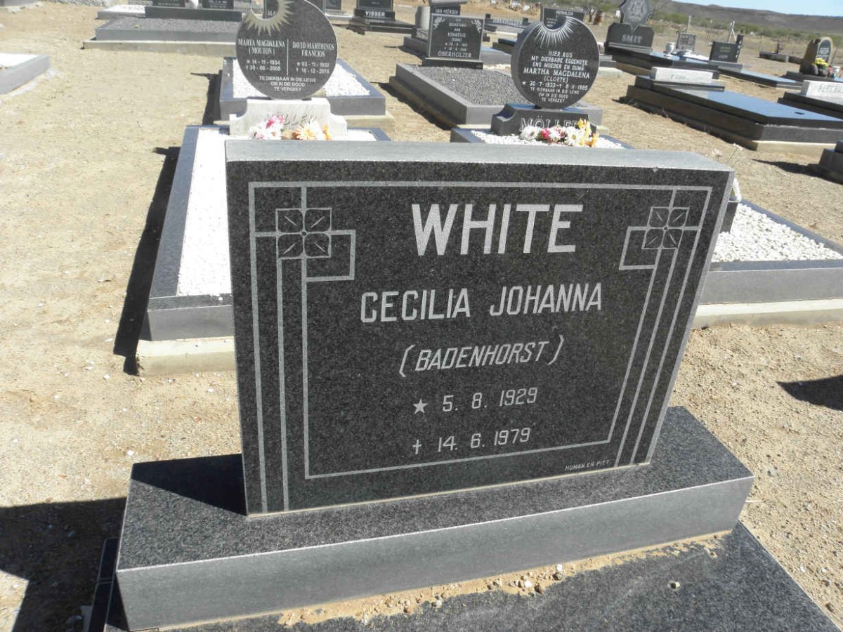 WHITE Cecilia Johanna nee BADENHORST 1929-1979