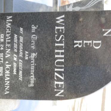 WESTHUIZEN Magdalena Johanna, van der 1926-1980