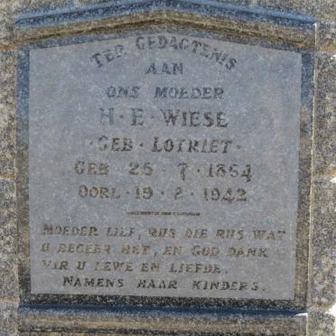 WIESE H.E. nee LOTRIET 1864-1942