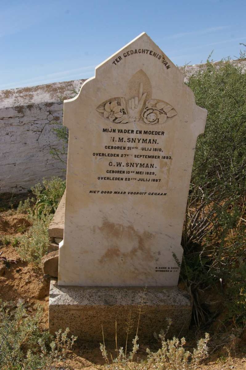 SNYMAN N.M. 1810-1893 & C.W. 1829-1887