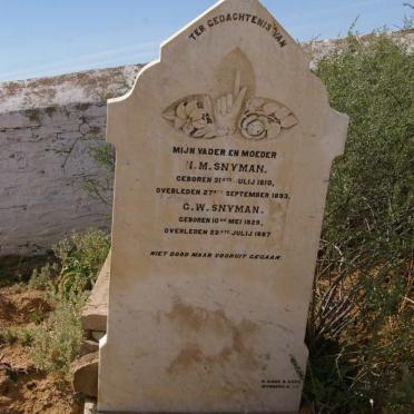 SNYMAN N.M. 1810-1893 &amp; C.W. 1829-1887