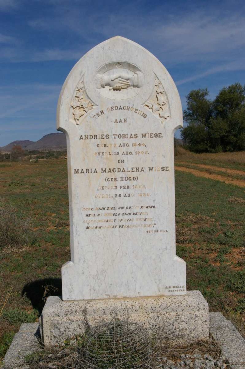 WIESE Andries Tobias 1844-1905 & Maria Magdalena HUGO 1855-1885