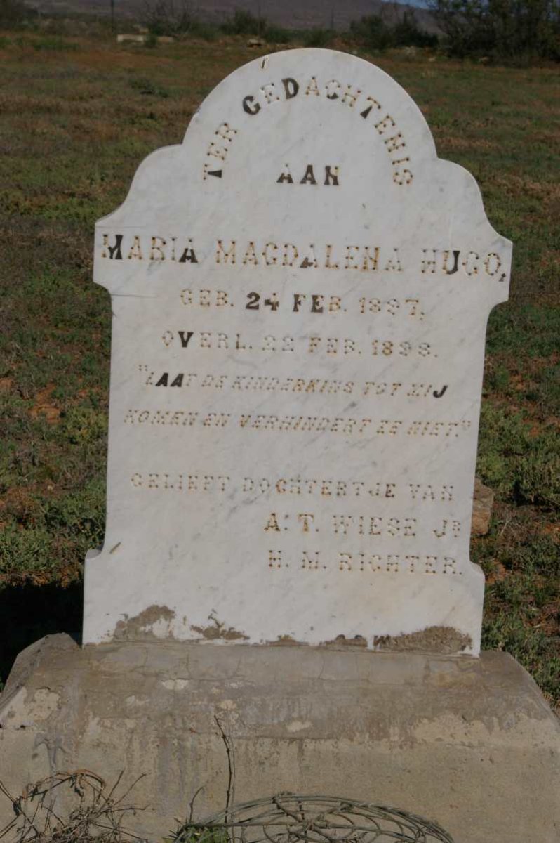 WIESE Maria Magdalena Hugo 1897-1898