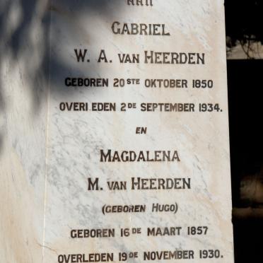 HEERDEN Gabriel W.A., van 1850-1934 &amp; Magdalena M. HUGO 1857-1930