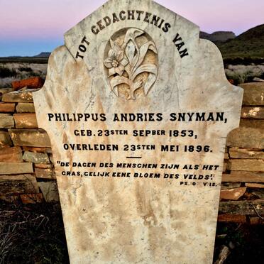 SNYMAN Philippus Andries 1853-1896