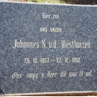 WESTHUIZEN Johannes N., v.d. 1857-1952