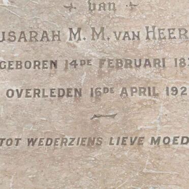 HEERDEN Susarah M.M., van 1833-1920