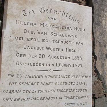 HUGO Helena Margaretha nee VAN SCHALKWYK 1858-1877