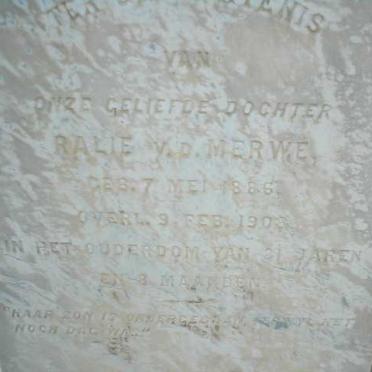 MERWE Ralie, v.d. 1886-1908