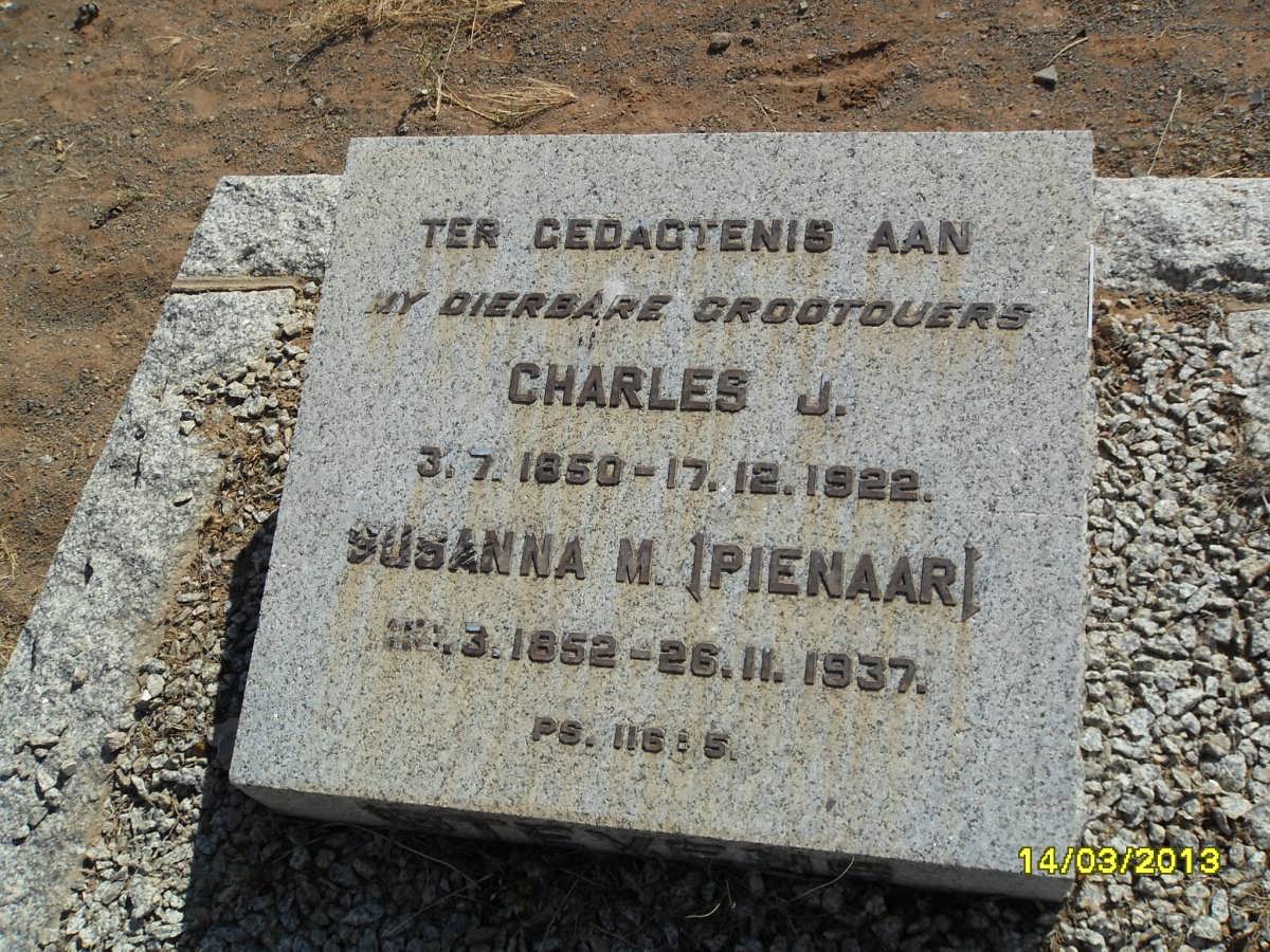 STEVENS Charles J. 1850-1922 & Susanna M. PIENAAR 1852-1937