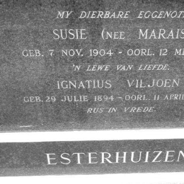 ESTERHUIZEN Ignatius Viljoen 1894–1982 &amp; Susie MARAIS 1904-1965
