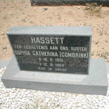 HASSETT Sophia Catherina nee COMBRINK 1901-1969