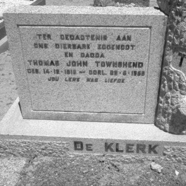 KLERK Thomas John Townshend, de 1912-1958