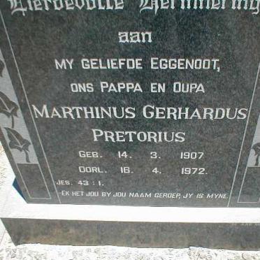 PRETORIUS Marthinus Gerhardus 1907-1972