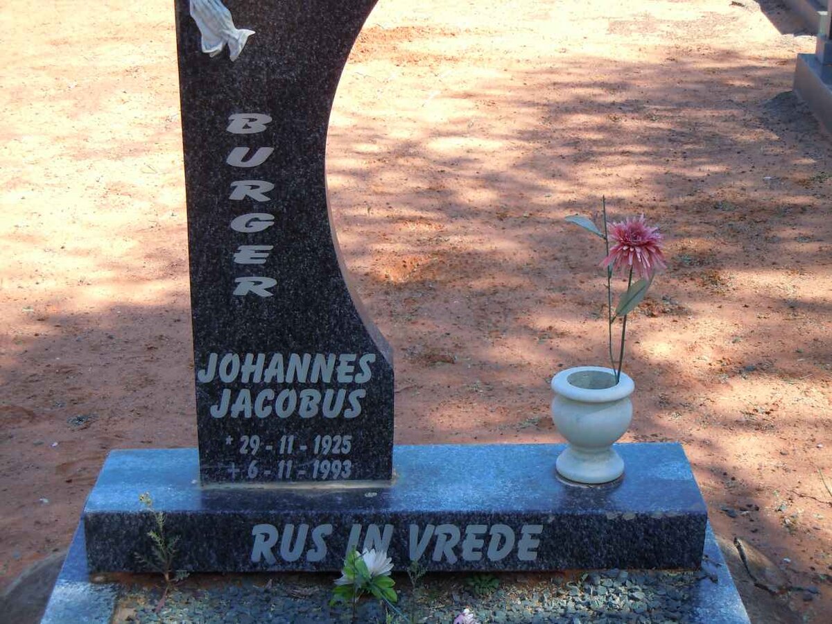 BURGER Johannes Jacobus 1925-1993