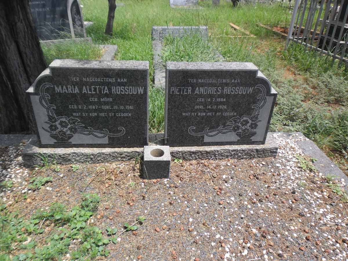 ROSSOUW Pieter Andries 1884-1926 & Maria Aletta MÖHR 1887-1961