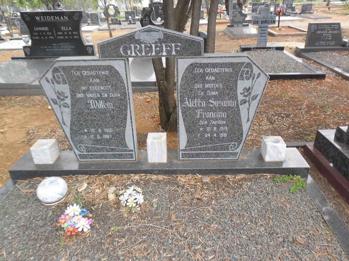 GREEFF Willem 1916-1987 & Aletta Susanna Francina THERON 1919-1991