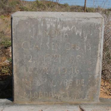 CLAASEN Janetta 1921-1976