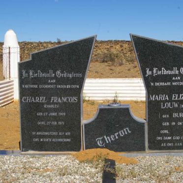 THERON Charel 1909-1971 &amp; Maria Elizabeth Louw BURGER 1919-