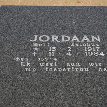 JORDAAN Gert Jacobus 1917-1984