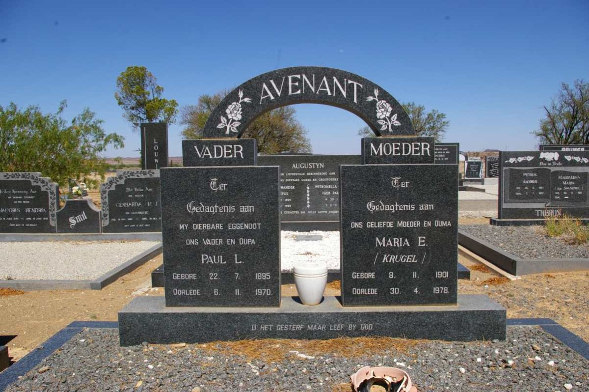 AVENANT Paul L. 1895-1970 & Maria E. KRUGEL 1901-1978