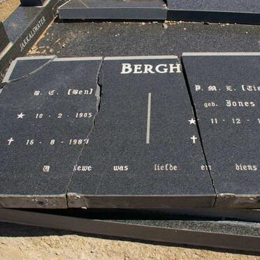 BERGH B.C. 1905-198? &amp; P.M.E. JONES 1917-