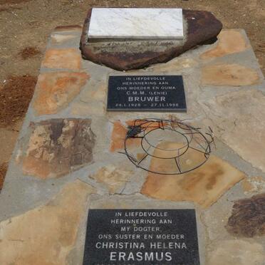 BRUWER Johan Wilhelm 1924-1997 :: BRUWER C.M.M. 1928-1998 :: ERASMUS Christina Helena 1959-1998