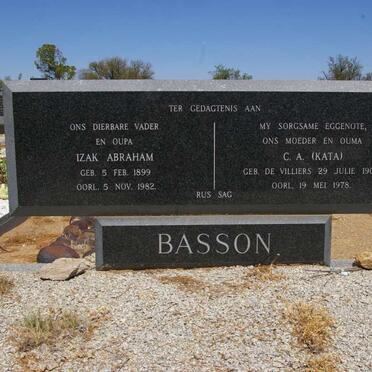 BASSON Izak Abraham 1899-1982 &amp; C.A. DE VILLIERS 1902-1978
