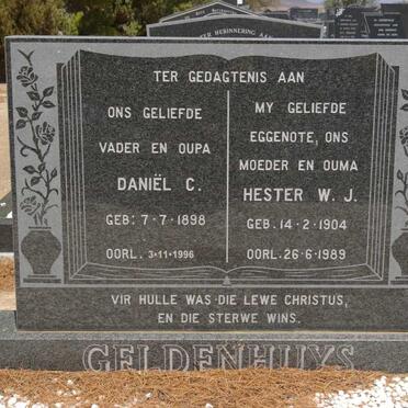 GELDENHUYS Daniël C. 1898-1996 &amp; Hester W.J. 1904-1989