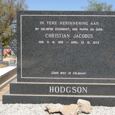 HODGSON Christian Jacobus 1910-1973