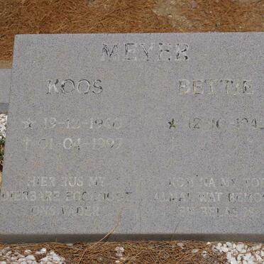 MEYER Koos 1940-1997 &amp; Bettie 1942-