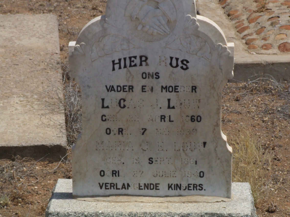 LOUW Lucas J. 1860-1939 & Maria J.E. 1861-1940