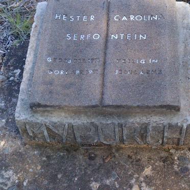 MYBURGH Hester Carolina, SERFONTEIN 191?-19??